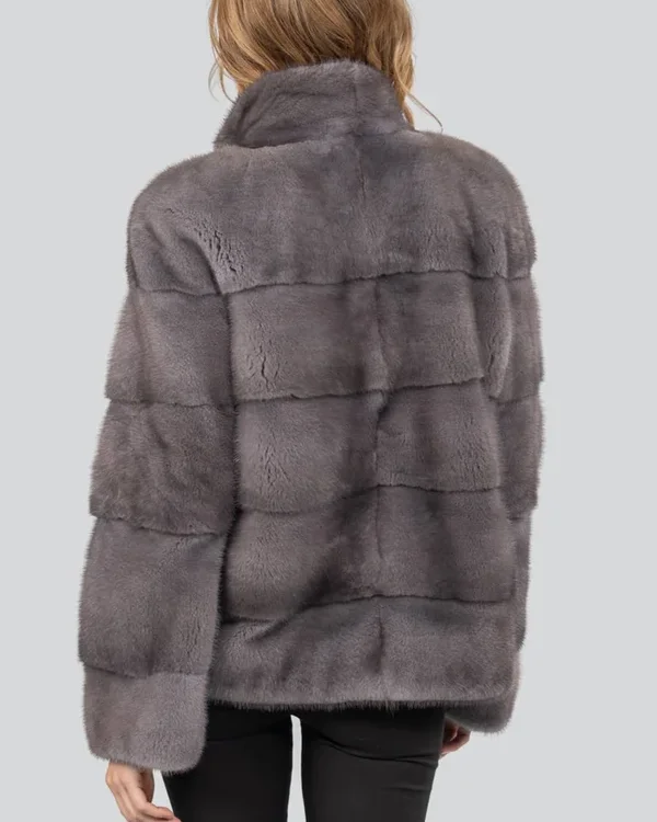 Buy Winter Women's Real Blue Iris Mink Fur Jacket