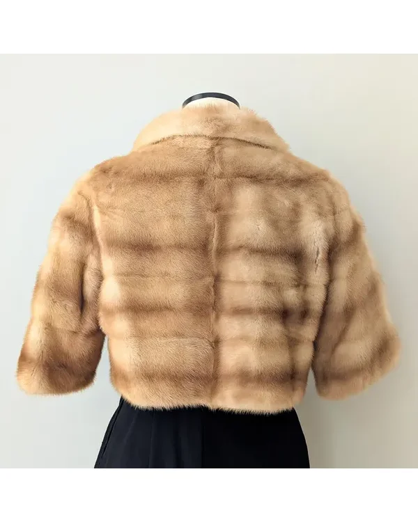 Buy Women Mink Fur Bolero Light Brown Jacket_