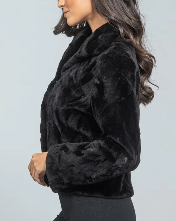 Buy Women Real Black Mink Fur Bomber Jacket Winter Jacket