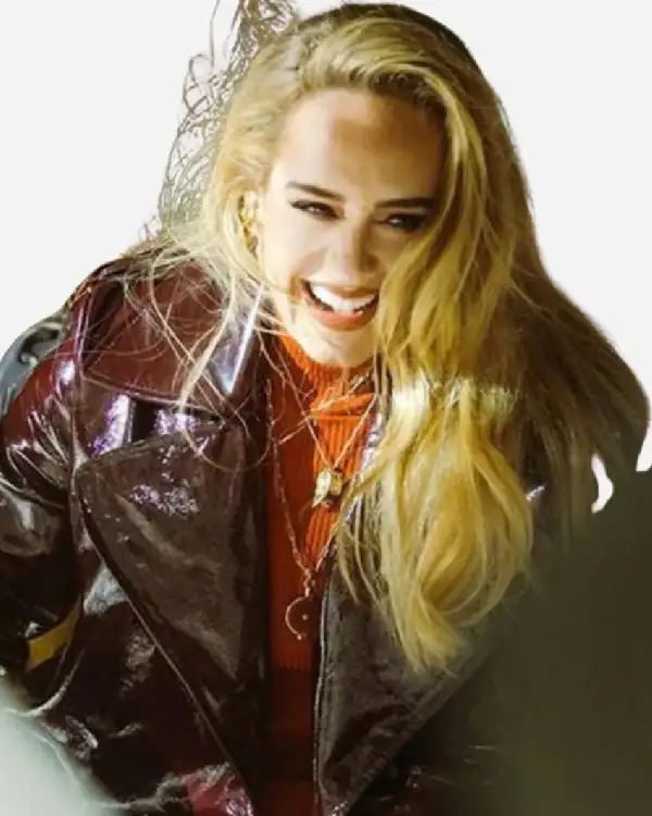 Buy Women’s Adele Easy On Me Brown Leather Trench Coat Sale