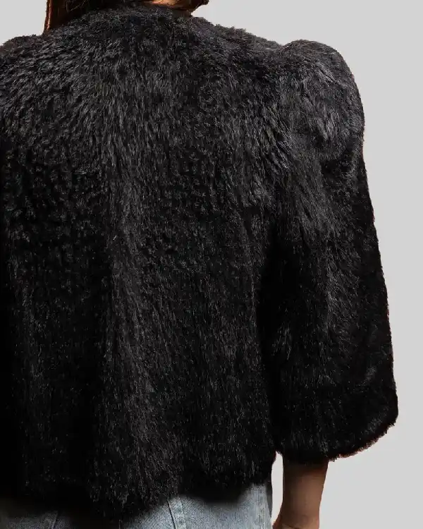 Buy Women's Vintage-Inspired Black Mink Fur Jacket