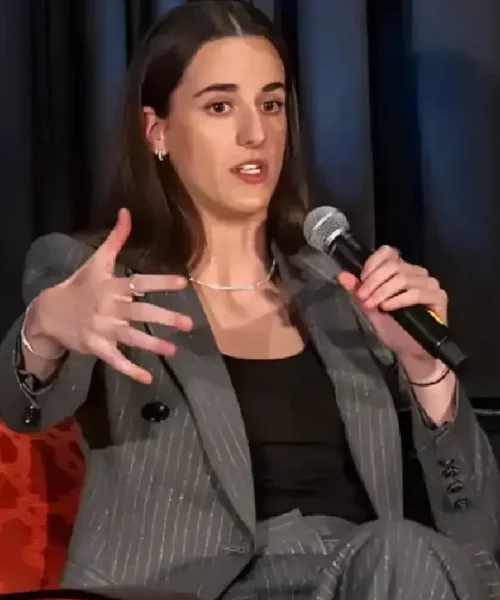 Caitlin Clark LIA Luncheon Grey Pinstripe Blazer