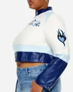 Carmen Sanchez TV Series Electric Bloom S01 2025 Jade Castillo Colorblock Genuine Leather Jacket Site