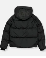 Central Cee Syna World 2025 Logo-Embossed Hood and Cropped Boxy Fit Blackout Quilted Puffer Jacket Back