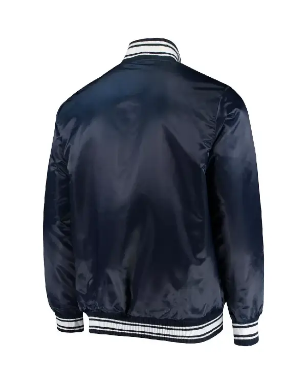 Chicago Bears Locker Room Bomber Blue Satin Jacket sale