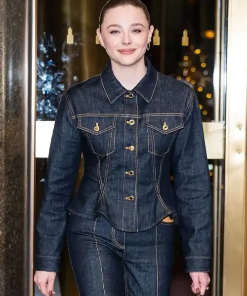 Chloë Grace Moretz NYC 2025 Tailored Denim Jacket