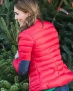 Christmas Kate Middleton Red Puffer Jacket Back