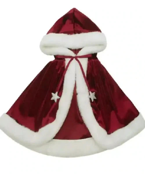 Christmas Maroon Velvet Cape