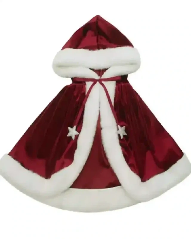 Christmas Maroon Velvet Cape
