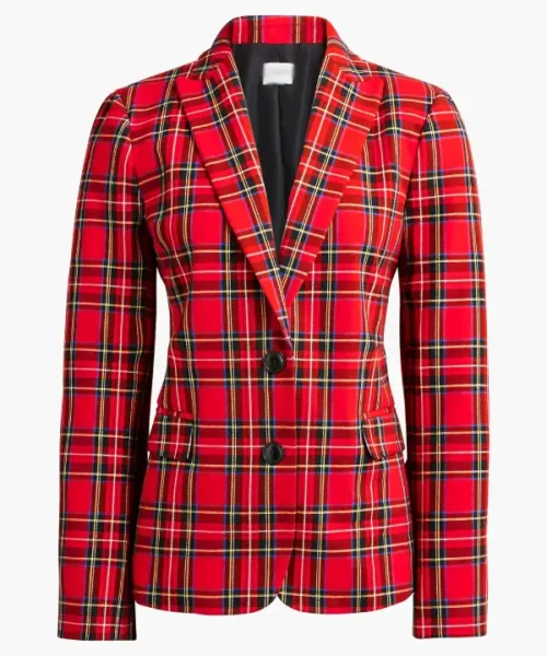 Christmas Plaid Blazer For Women