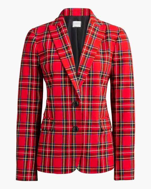 Christmas Plaid Blazer For Women