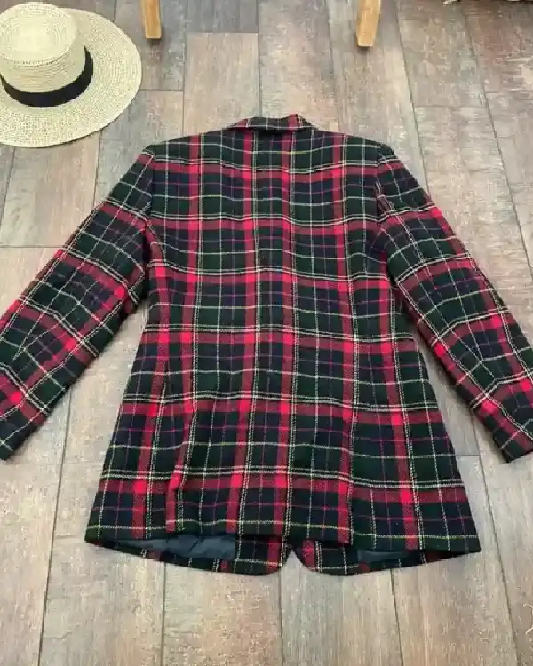 Christmas Red Plaid Blazer