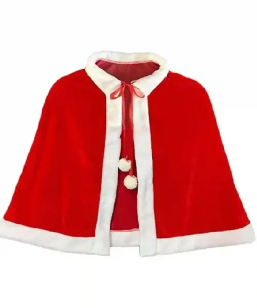 Christmas Red Velvet Shawl Cape