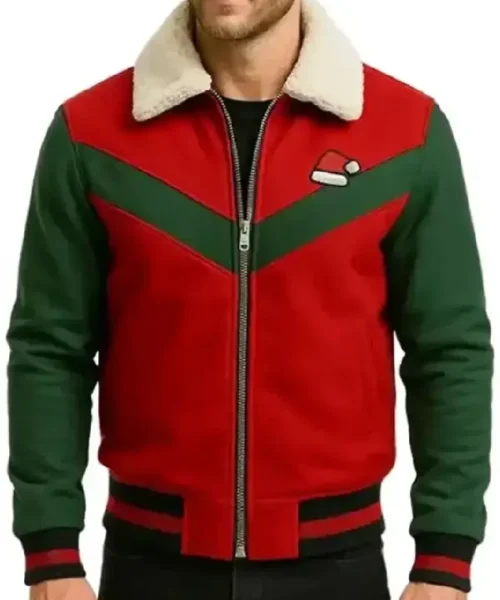 Christmas Red and Green Varsity Jacket