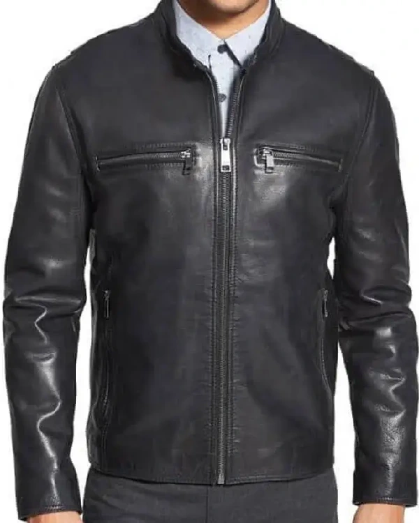 _Classic Obey Men Leather Jacket