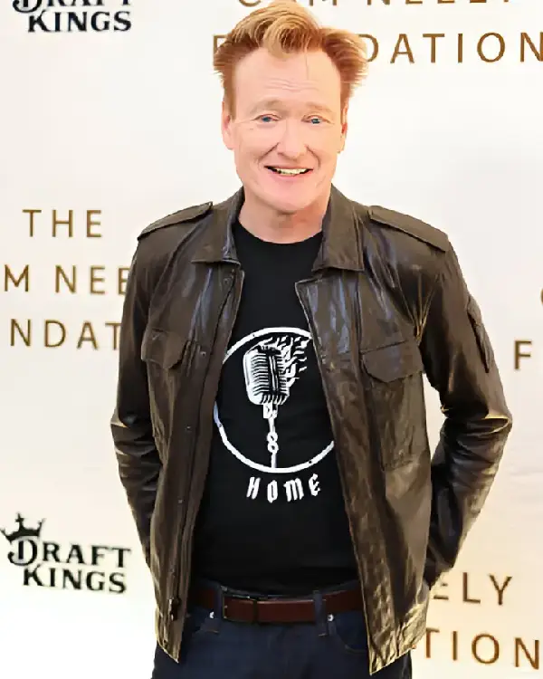Conan O’Brien 29th Annual Comics Come Point Collar, Chest Flap Pockets Brown