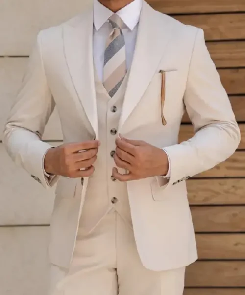 Cream Colour Suit For Mens