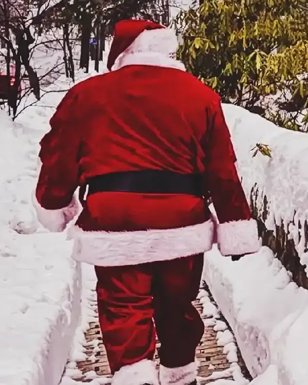 Daniel Roebuck Saint Nick of Bethlehem Movie 2024 Nick Red Santa Shearling Jacket