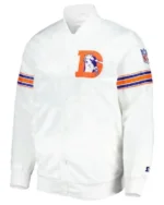 Denver Broncos The Power Forward White Satin Jacket