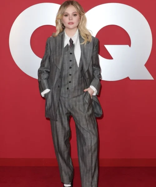 Emily Alyn Lind Oversized Pinstripe Suit