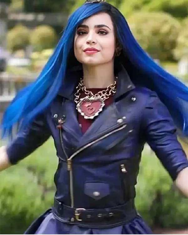 Evie Descendants 3 Purple Biker Leather Jacket