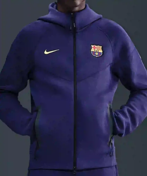 FC Barcelona Soccer Windrunner Blue Hoodie