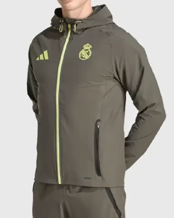 FCM X Adidas Real Madrid Grey Travel Jacket