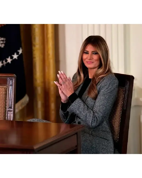 First Lady Melania Trump Grey Blazer