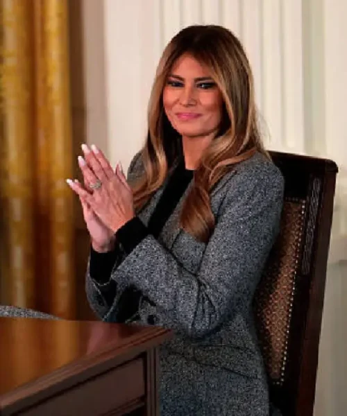First Lady Melania Trump Grey Blazer