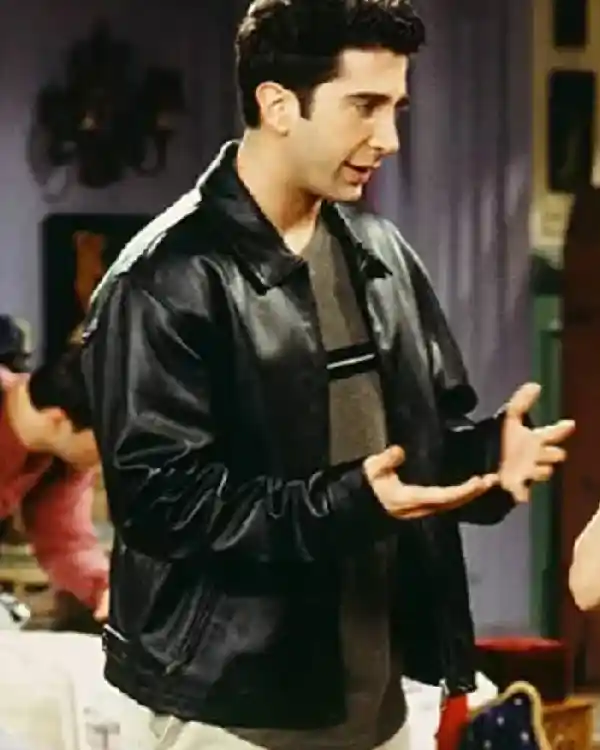 Friends Ross Geller Black Leather Jacket