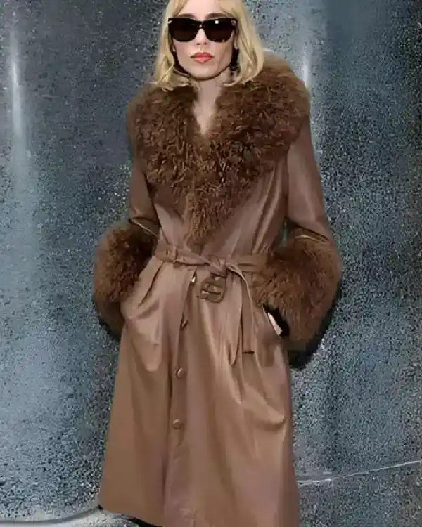 Goldie Boutilier Brown Shearling Leather Coat
