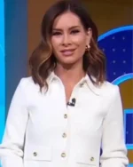 Good Morning America Rebecca Jarvis Gold Button Closure White