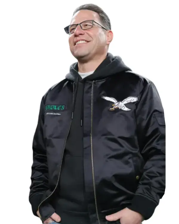 Governor of Pennsylvania Josh Shapiro Philadelphia Eagles Black Bomber Jacket