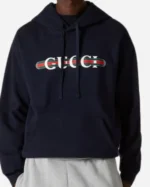 Gucci Logo Print Cotton Jersey Hoodie