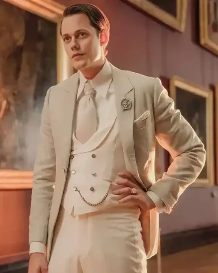 John Wick Chapter 4 Bill Skarsgard Cream Suit