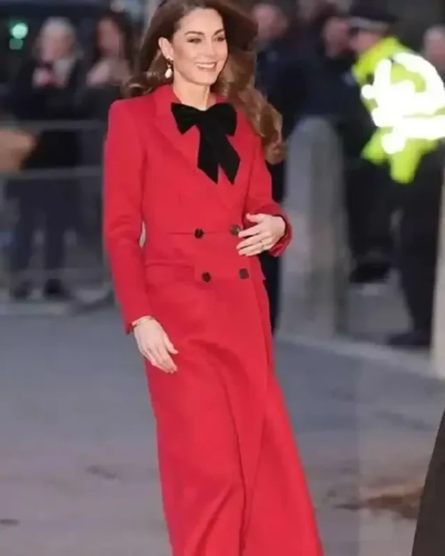 Kate Middleton Red Wool Coat