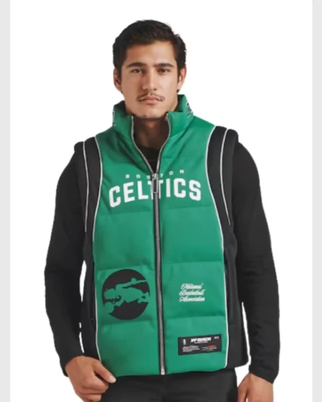 Kelly Boston Celtics Team Puffer Vest