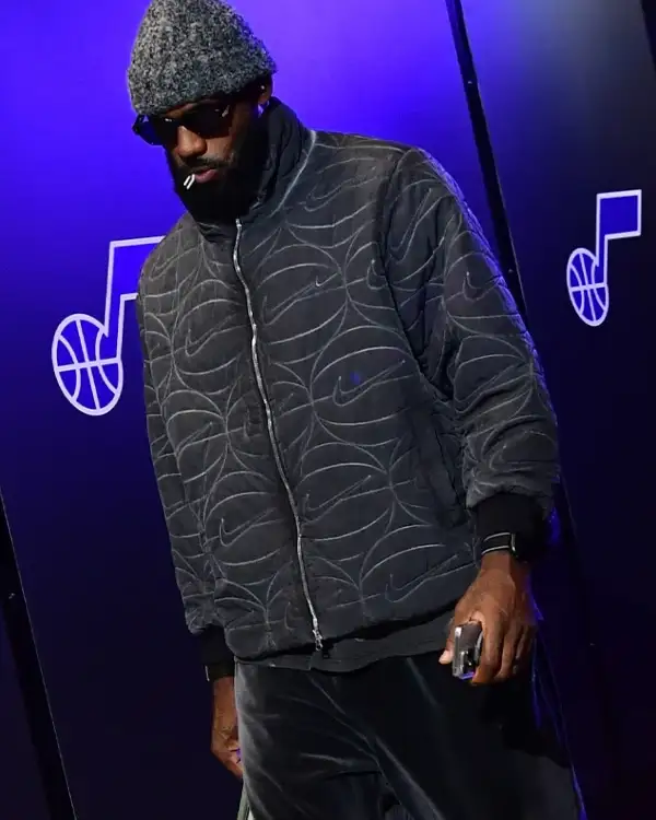 Lebron James Nike Men’s Woven Full-Zip Basketball Jacket Grey