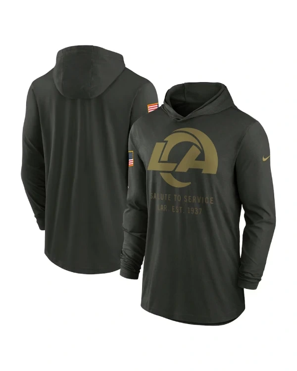 Los Angeles Rams Salute to Service Hooded Long Sleeve T-shirt