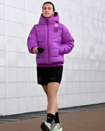 Lotte Wubben-Moy 2025 England Women International Camp Bright Purple Nike Puffer Jacket
