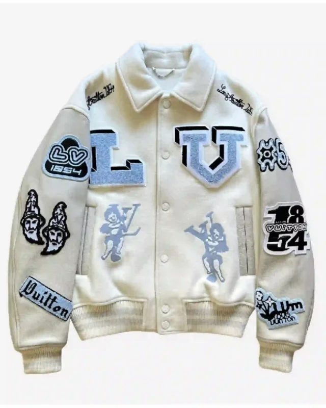 Louis Vuitton FW22 Patched Bunny Varsity Jacket