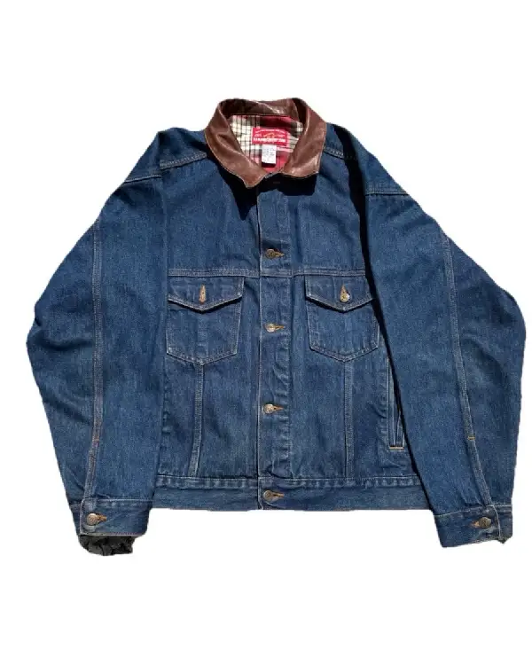 Marlboro Denim Jacket Leather Collar