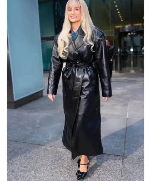 Meghan Trainor NYC Leather Trench Coat