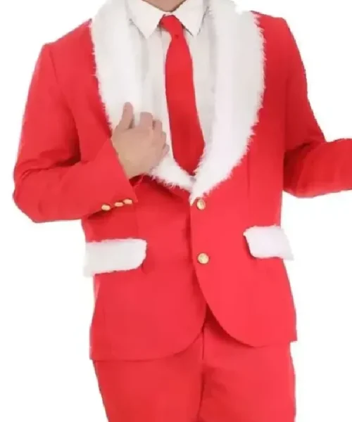 Men Red Christmas Blazer