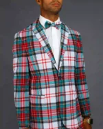 Mens White Plaid Christmas Suit – The Scotch on the Rocks Holiday Style