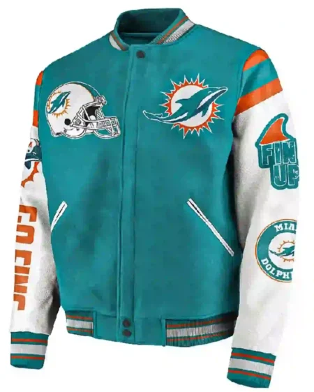 Miami Dolphins Bomber Baseball Jacket