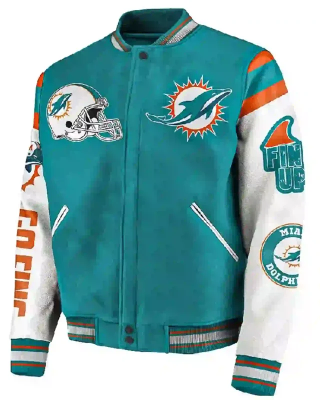 Miami Dolphins Bomber Baseball Jacket