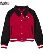 Miami Heat Red and Black Throwback Jacket