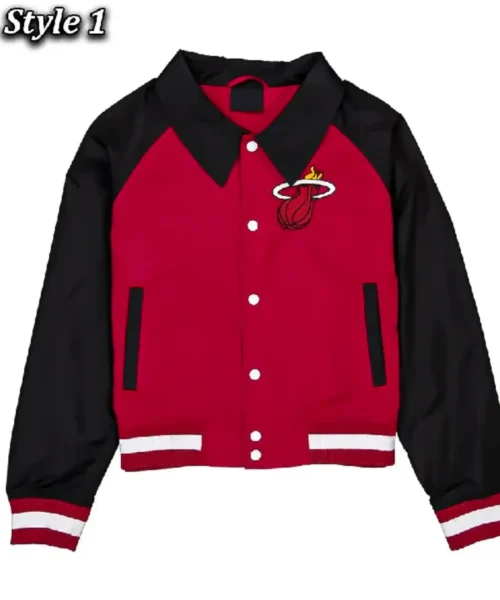 Miami Heat Red and Black Throwback Jacket