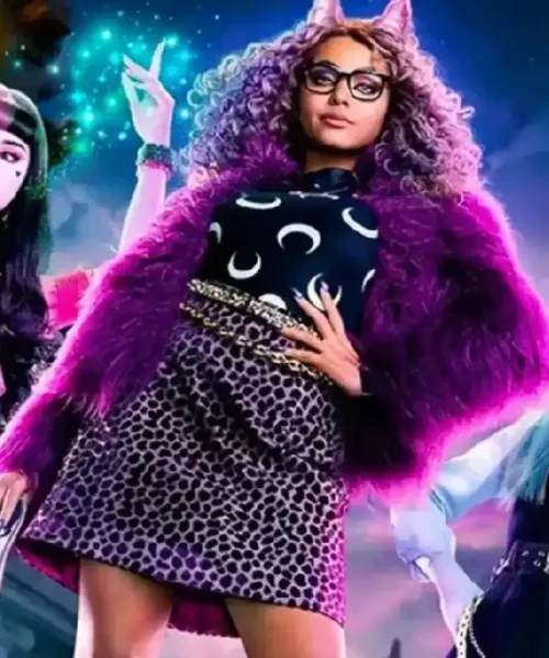 Monster High The Movie Clawdeen Wolf Purple Fur Jacket